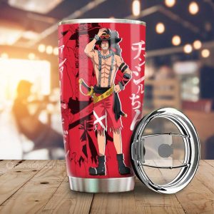 Ace Tumbler Cup Custom One Piece Red Anime Car Interior Accessories