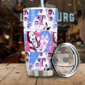 Ahegao Tumbler Cup Custom Neon Vintage Car Interior Accessories