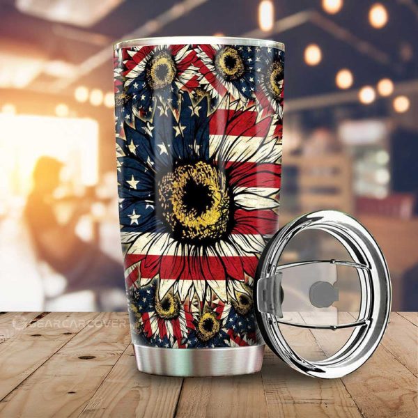 American Sunflower Tumbler Cup Custom Car Accessories