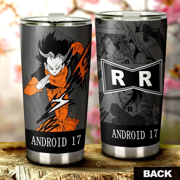 Android 17 Tumbler Cup Custom Dragon Ball Anime Manga Color Style