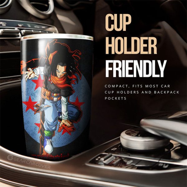 Android 17 Tumbler Cup Custom Dragon Ball Car Accessories