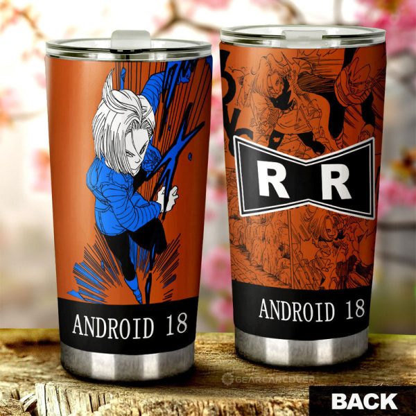 Android 18 Tumbler Cup Custom Dragon Ball Anime Manga Color Style