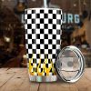 Black and White Checker Frame Tumbler Cup Stainless Steel Vacuum Insulated 20oz