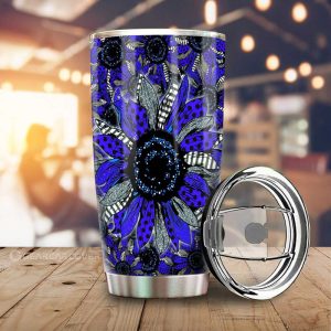 Blue Sunflower Tumbler Cup Custom Car Decoration