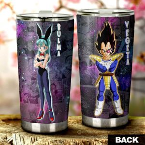 Bulma And Vegeta Tumbler Cup Custom Dragon Ball Anime Car Accessories Galaxy Style