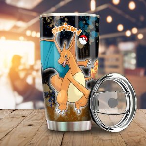 Charizard Tumbler Cup Custom Tie Dye Style Anime Car Accessories