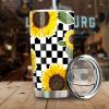 Checkerboard Sunflower Tumbler Stainless Steel Custom