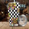 Checkerboard Sunflower Tumbler Stainless Steel Custom Car Accessories