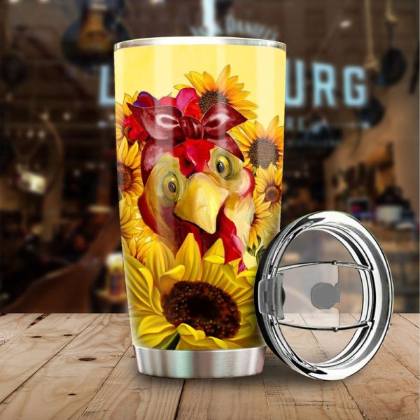 Chicken Sunflower Custom Tumbler Cup