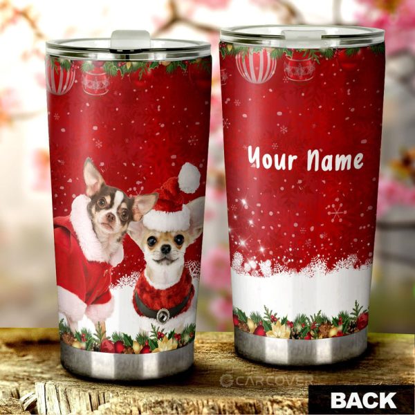 Chihuahuas Christmas Tumbler Cup Custom Car Accessories For Dog Lovers