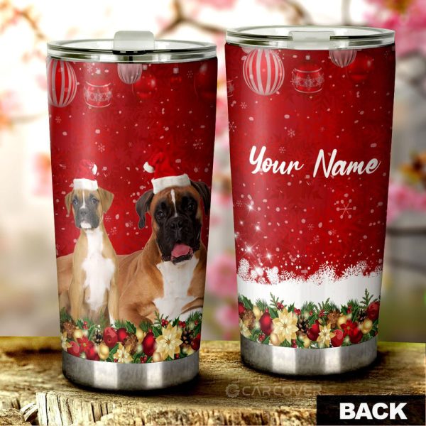 Christmas Boxers Dog Tumbler Cup Custom Car Accessories