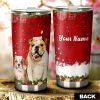 Christmas Bulldogs Tumbler Cup Custom Car Interior Accessories For Dog Lovers