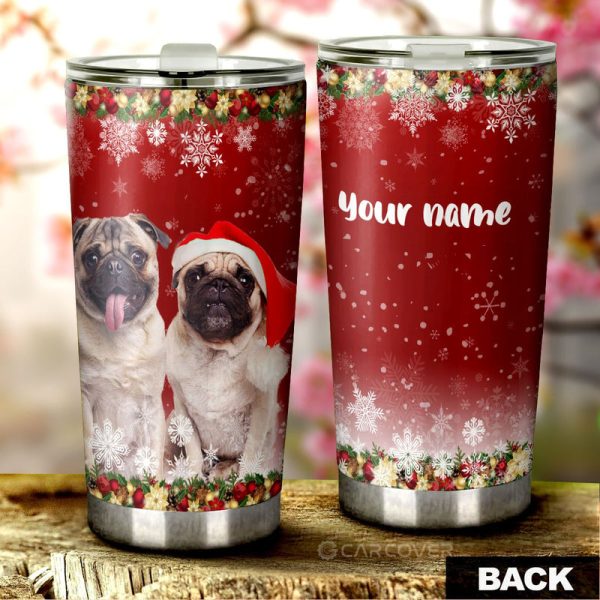 Christmas Pugs Tumbler Cup Custom Car Interior Accessories