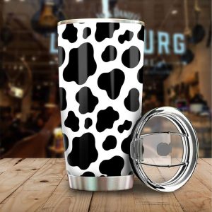 Cow Skin Pattern Custom Tumbler Stainless Steel