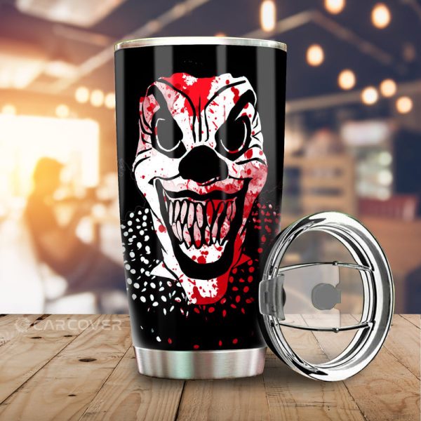 Creepy Evil Clown Face Tumbler Cup Custom Halloween Car Accessories