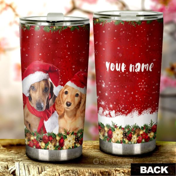 Cute Dachshunds Tumbler Cup Custom Car Interior Accessories Christmas