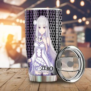 Emilia Puck Tumbler Cup Custom Anime Re:Zero Car Accessories