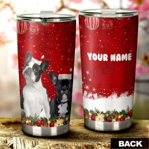 French Bulldogs Christmas Dog Tumbler Cup Custom Car Interior Accessories