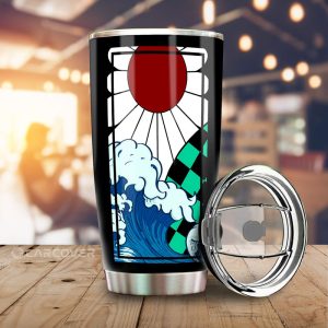 Hanafuda Great Wave Tumbler Cup Custom Tanjiro Uniform Anime Demon Slayer Car Accessories