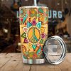 Hippie Mandala Tumbler Cup Stainless Steel Custom Peace Symbol