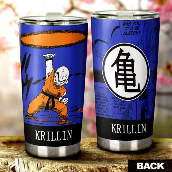 Krillin Tumbler Cup Custom Dragon Ball Anime Manga Color Style