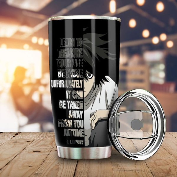 L Lawliet Quotes Tumbler Cup Custom Death Note Car Accessories