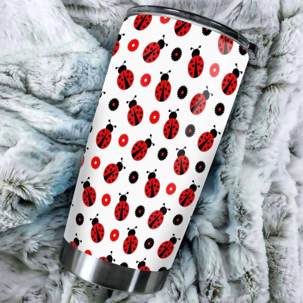 Ladybug Pattern Tumbler Stainless Steel