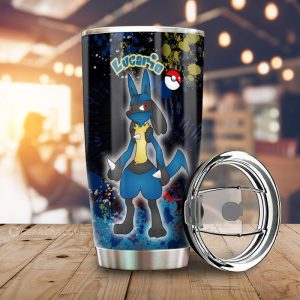 Lucario Tumbler Cup Custom Tie Dye Style Anime Car Accessories