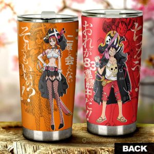 Luffy And Nami Tumbler Cup Custom One Piece Red Anime Car Interior Accessories