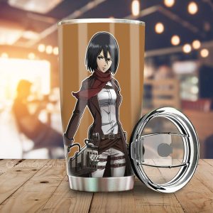 Mikasa Ackerman Tumbler Cup Custom Main Hero Attack On Titan Anime Car Accessories