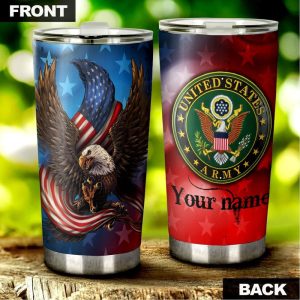 Military US Army Personalized Tumbler Stainless Steel