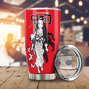 Nezuko Kamado Tumbler Cup Custom Demon Slayer Anime Car Accessories Manga Style For Fans