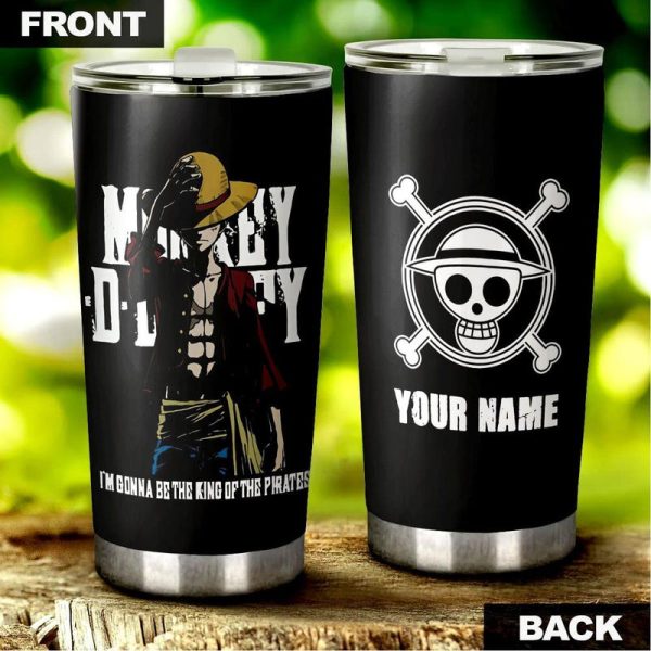 One Piece Monkey D. Luffy Personalized Tumbler Stainless Steel Vacuum Insulated 20oz Car Interior Accessories