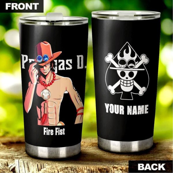 One Piece Portgas D. Ace Personalized Tumbler Stainless Steel Vacuum Insulated 20oz