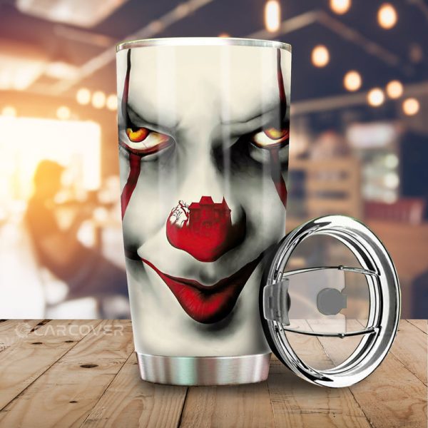 Pennywise Tumbler Cup Custom IT Clown Face Car Accessories Horror Halloween Decorations