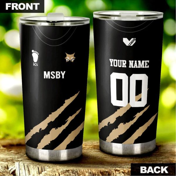 Personalized MSBY Black Jackal Tumbler Cup Custom Anime Haikyuu Accessories