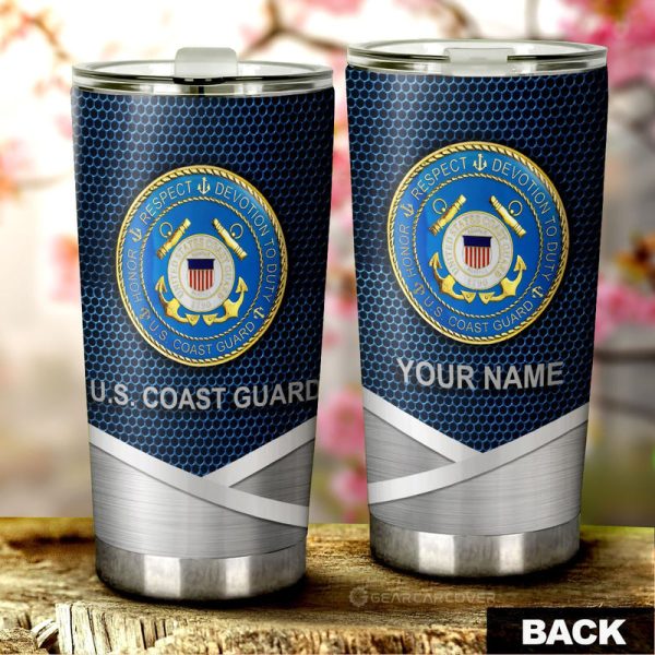 Personalized Name United States Coast Guard Tumbler Cup Custom Car Accessories