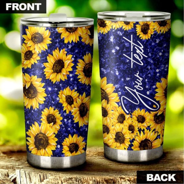 Personalized Sunflower Tumbler Cup Custom Stainless Steel