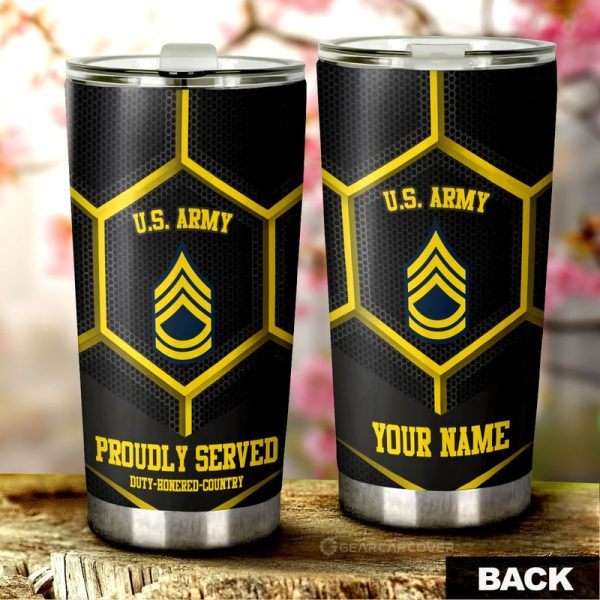 Personalized U.S Army Veterans Tumbler Cup Customized Name US Military Car Accessories