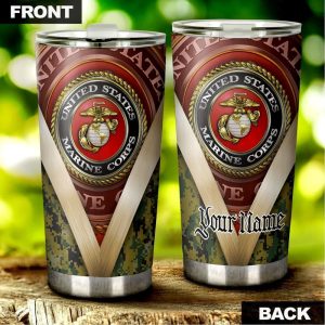 Personalized US Marine Corps Custom Tumbler Stainless Steel