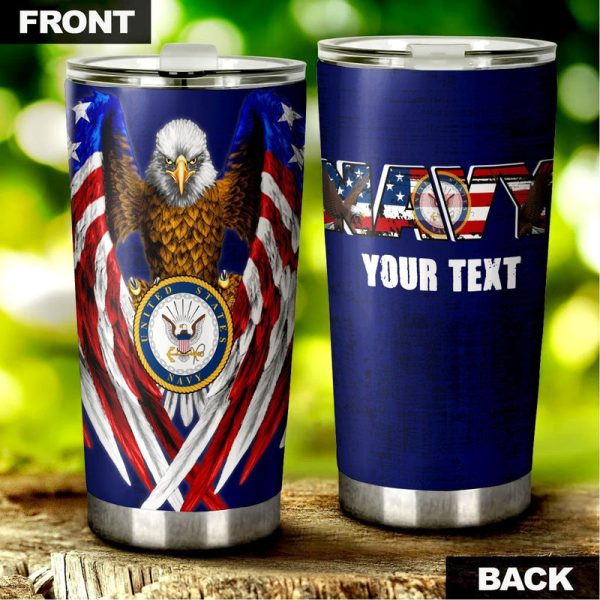 Personalized US Navy Tumbler Stainless Steel