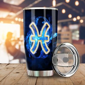 Pisces Tumbler Cup Custom Name Zodiac Car Interior Accessories