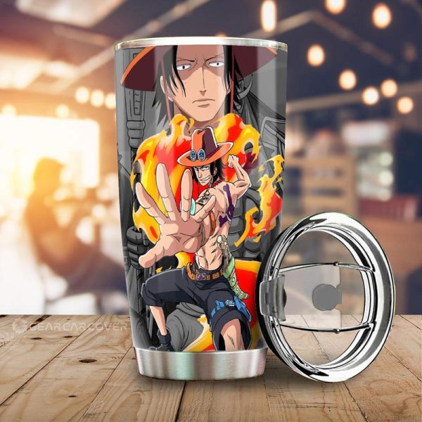 Portgas Ace Tumbler Cup Custom Anime One Piece Car Accessories