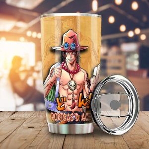 Portgas D Ace Tumbler Cup Custom One Piece Anime Car Accessories