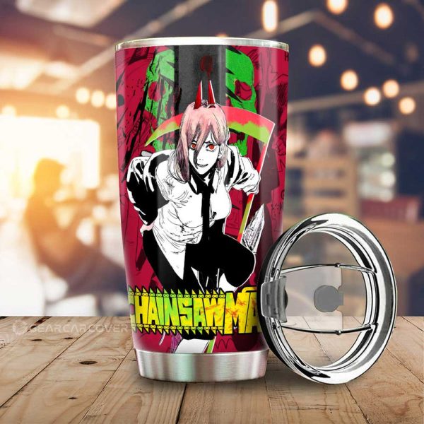 Power Tumbler Cup Custom Chainsaw Man Anime Car Interior Accessories