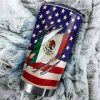 Proud US Mexican Tumbler Cup Custom Flag Car Accessories