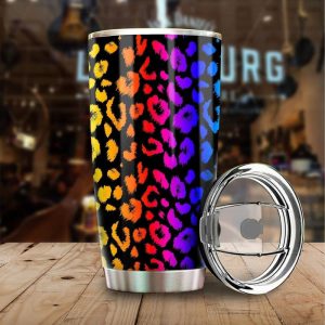 Rainbow Wild CheetahPrint Tumbler Cup