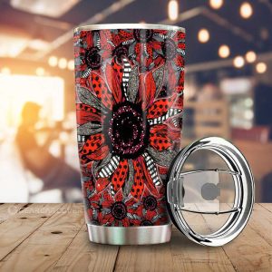 Red And Black Sunflower Tumbler Cup Custom Car Decoration