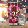 Red Rose Tumbler Cup Custom Personalized Name Car Interior Accessories