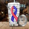 Red and Blue Ribbon CHD Awareness Tumbler Cup Custom Stainless Steel